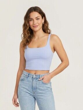 Garage Lilac Square Neck Crop Tank Top